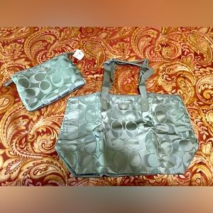 New Coach Travel Tote - Grey Fabric